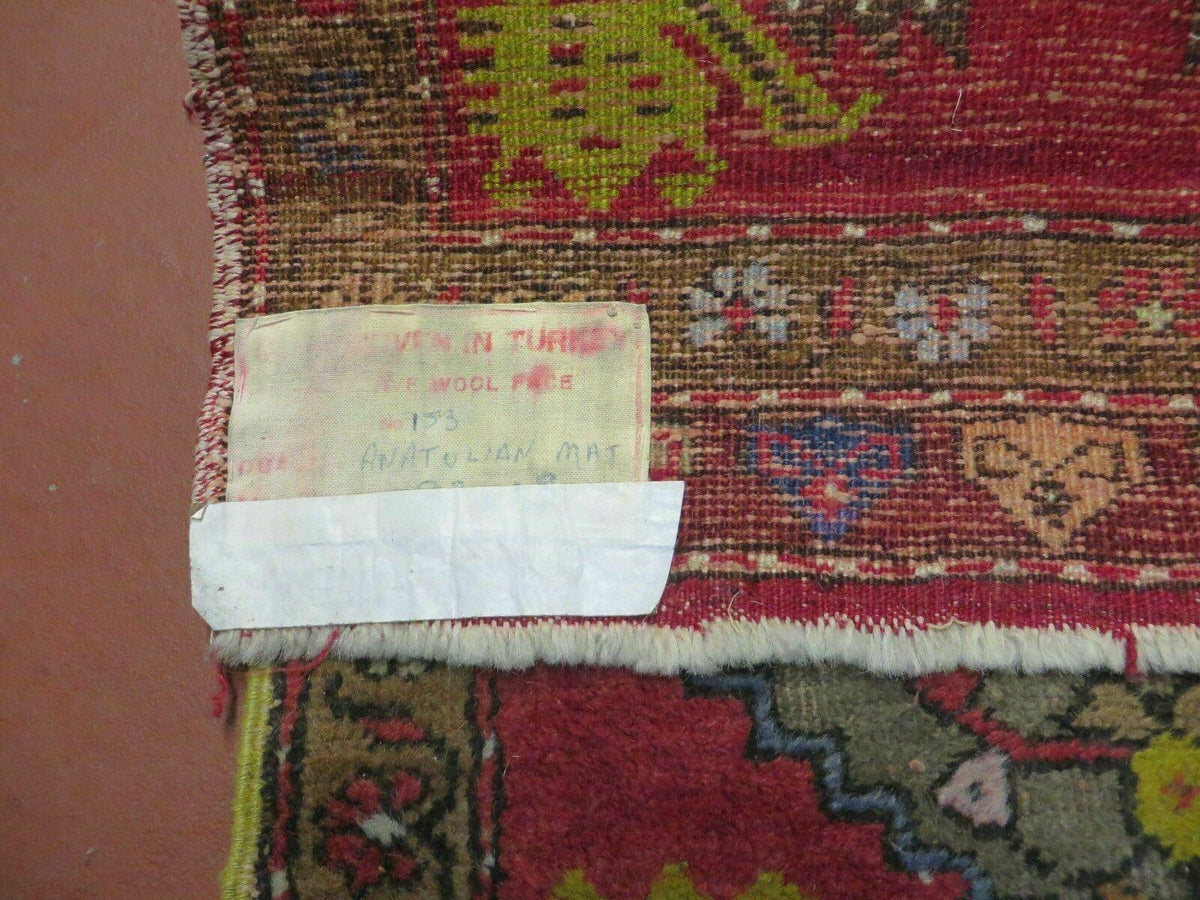 20" X 38" Antique Handmade Turkish Oushak Oshak Yastik Wool Rug Mat Turkey Nice - Jewel Rugs, view 11