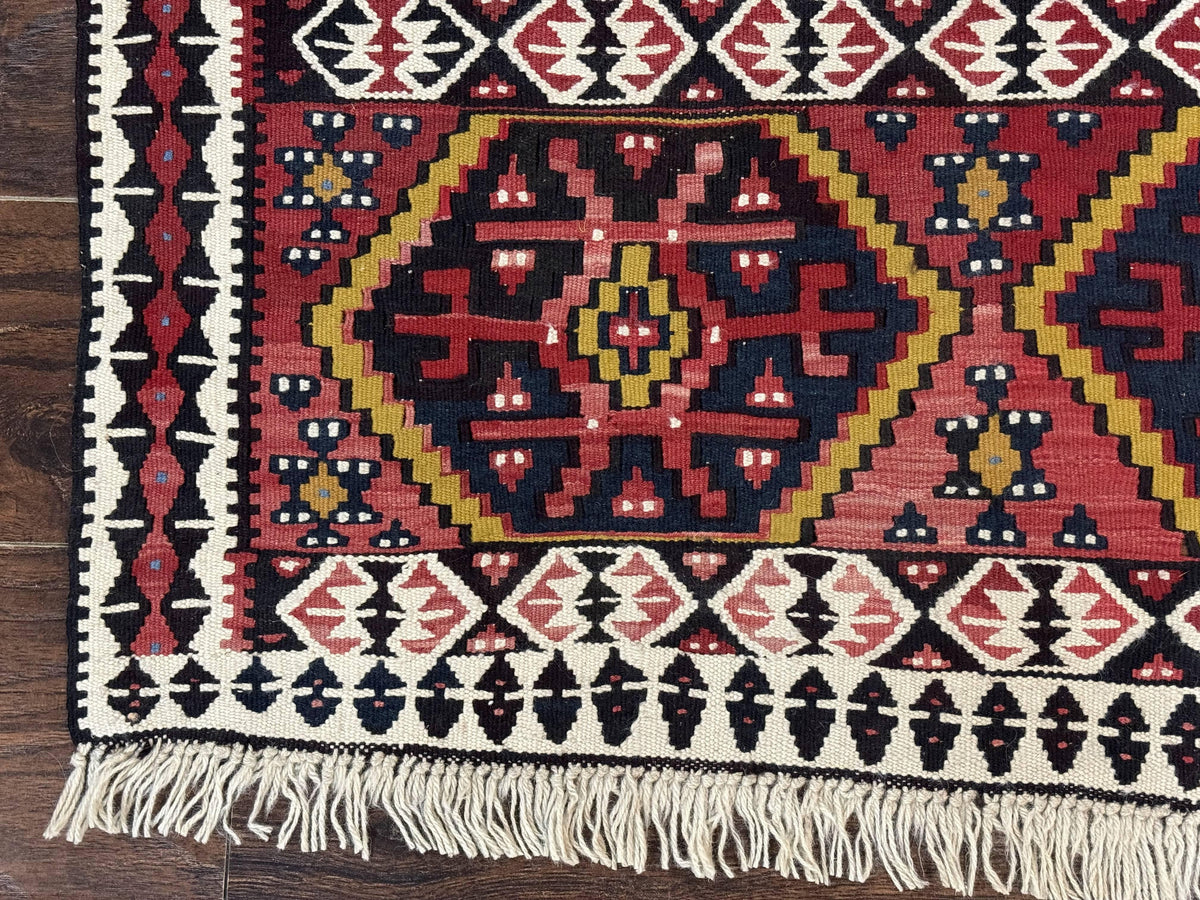 Caucasian Kilim Rug 5x7, Vintage Russian Flatweave Kilim Carpet, Tribal Bohemian Kilim Rug - Jewel Rugs, view 9