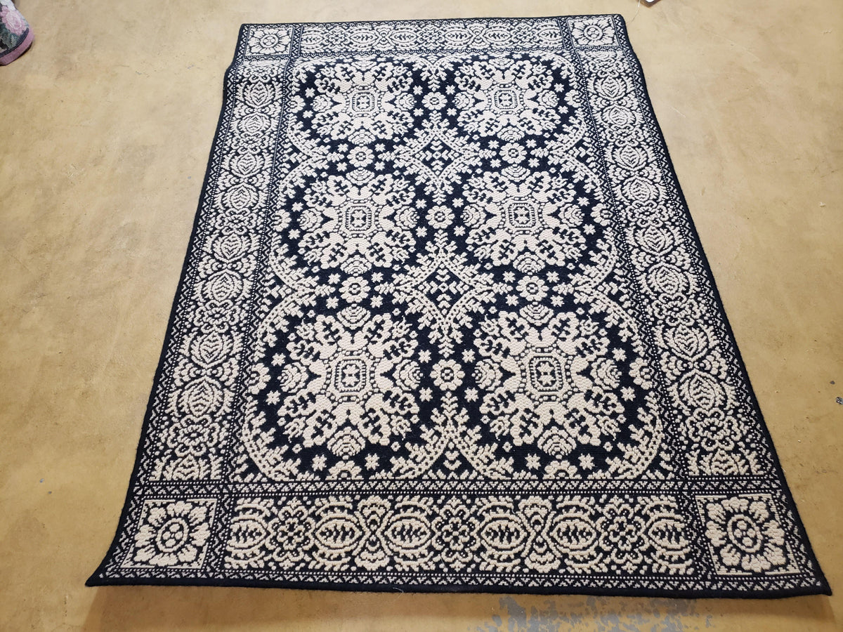 4x6 Power-Loomed Rug Dark Navy Blue & Ivory Oriental Carpet Nice - Jewel Rugs, view 2