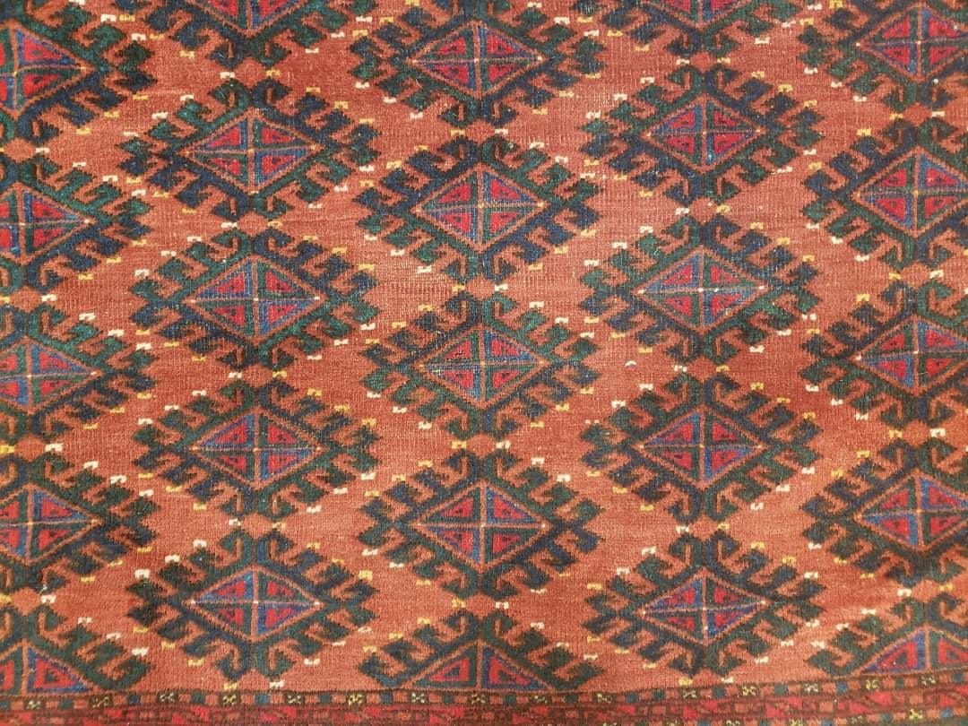 Antique Turkoman Rug 3'4" x 5', Collecticble Yamud Oriental Rug, Seat Pillow Cushion Cover, Tribal Mat, Wool Red Hand-Knotted Mafresh Carpet - Jewel Rugs, view 9