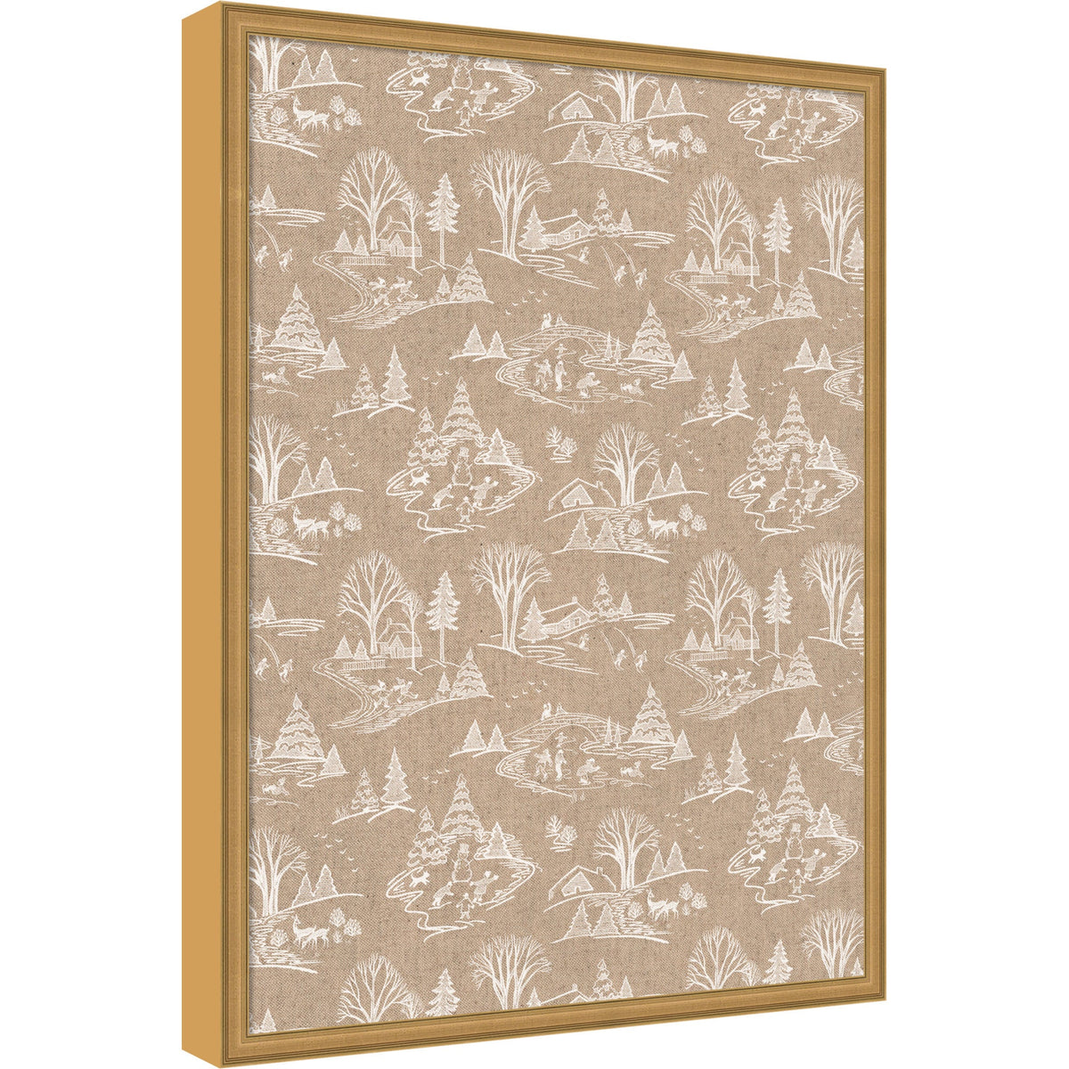 Framed Fabric Magnetic Board Wonderland White Toile Wall Organization