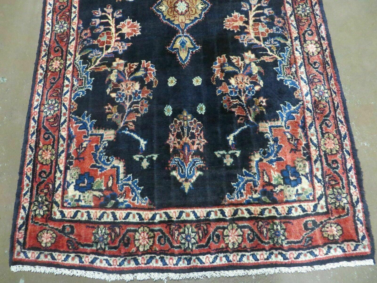Persian Runner Rug 4x11, Navy Blue Antique Lilihan Runner - Jewel Rugs, view 6