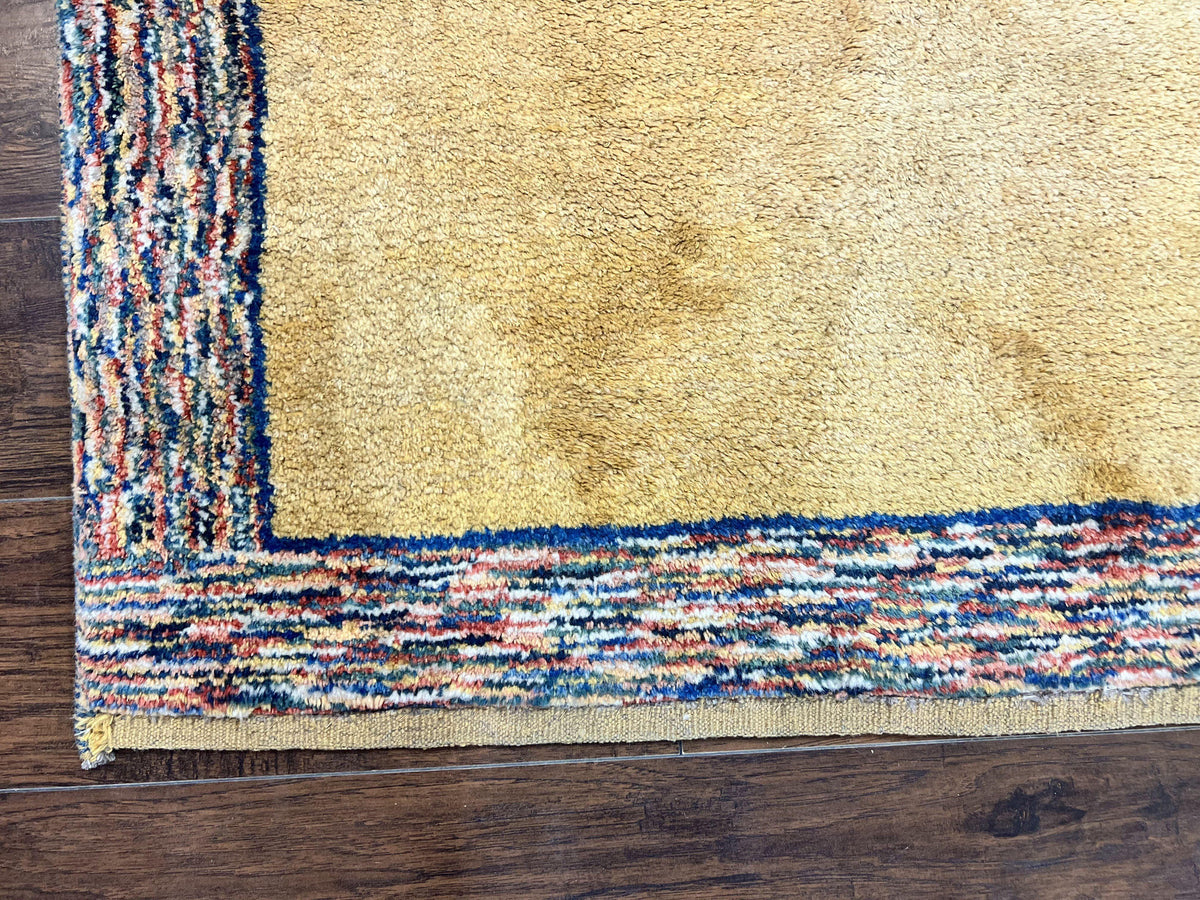 Indo Gabbeh Rug 3.7 x 5, Tribal Rug, Boho Rug, Wool Handmade Carpet - Jewel Rugs, view 9