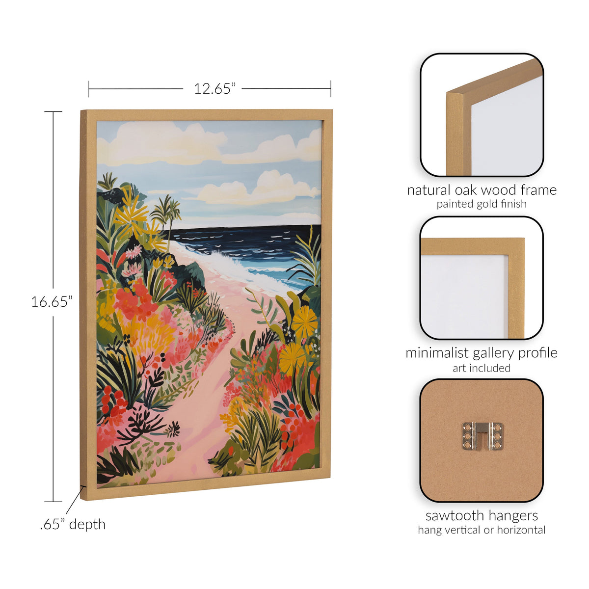 Gallery Tropical Bright Ocean Path Landscape Print by The Creative Bunch Studio