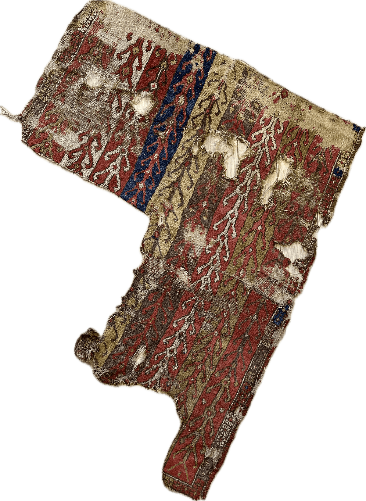 Antique Turkish Rug 4x6 | Red, Ivory & Olive Green | Hand-Knotted Wool - Rugistan