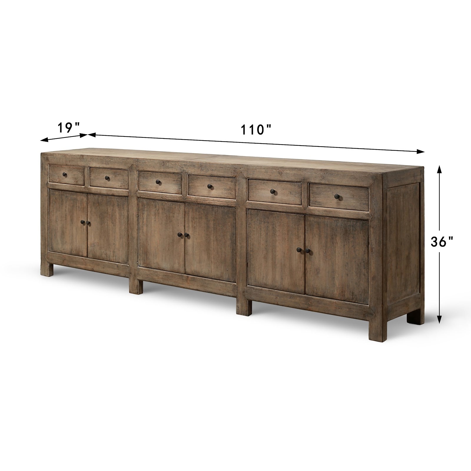 Antique six doors sideboard with drawers image