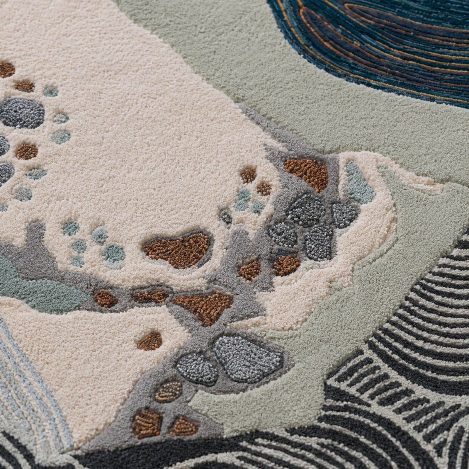 Abstract Geode Hand Tufted Wool Rug | Organic Stone Formation Area Rug — 2x3 ft'
