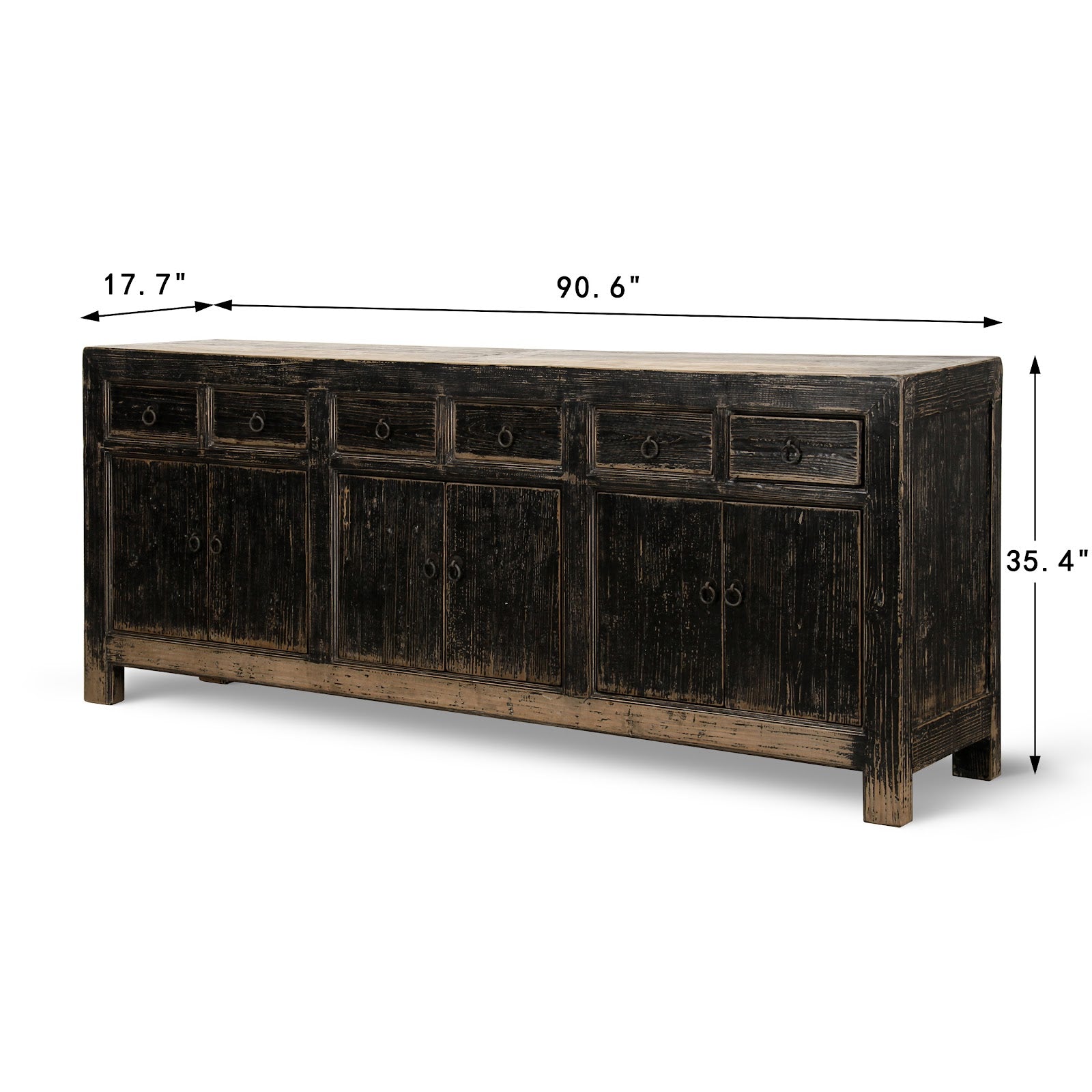 Sideboard with Six Drawers Distressed image