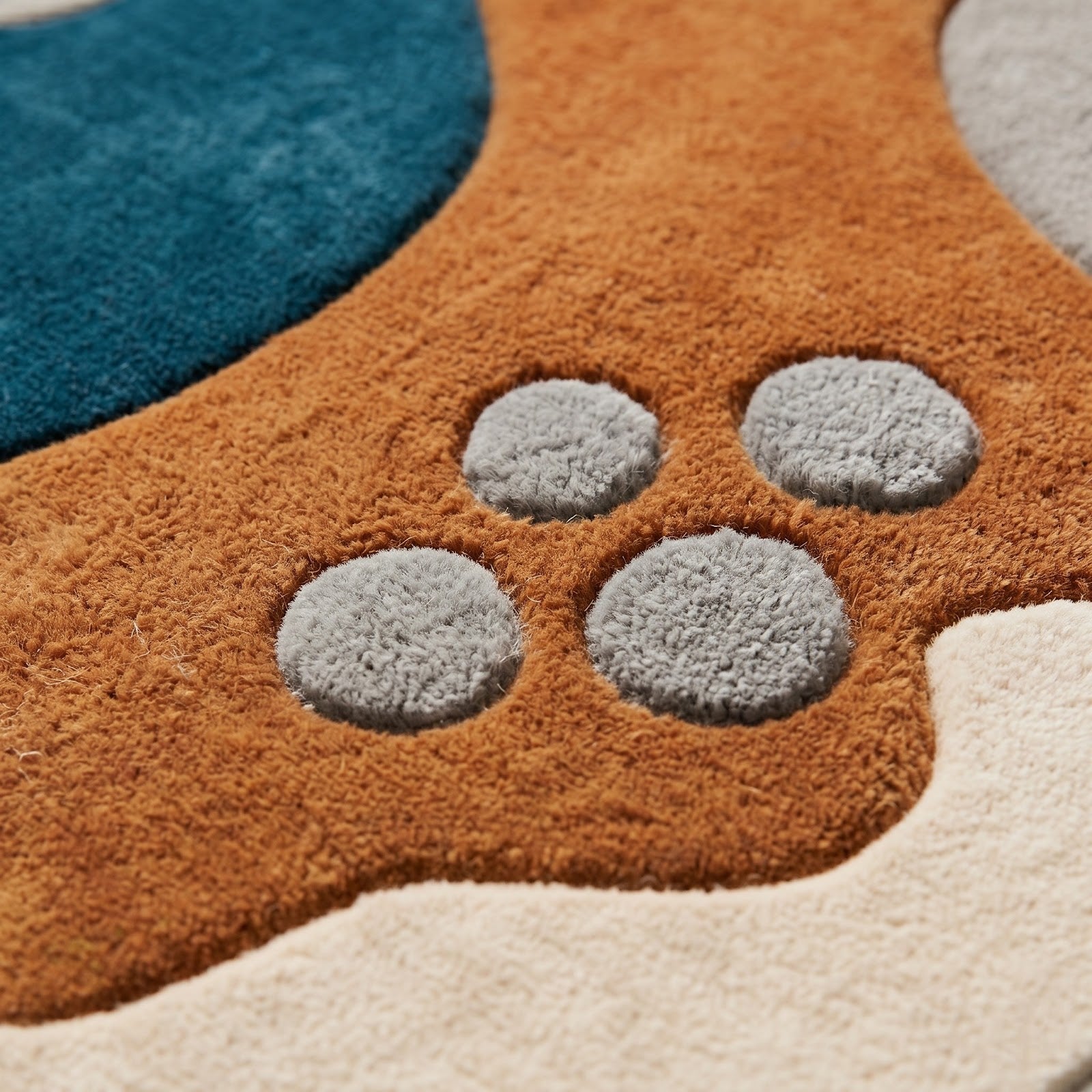 Abstract Organic Hand Tufted Wool Rug | Irregular Shape Modern Area Rug — 2x3 ft'