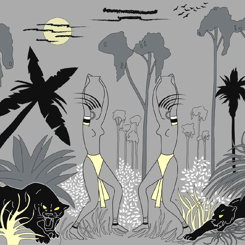 CUSTOM ART DECO JUNGLE WALLPAPER Grey/Black by Art Decor Designs image 0