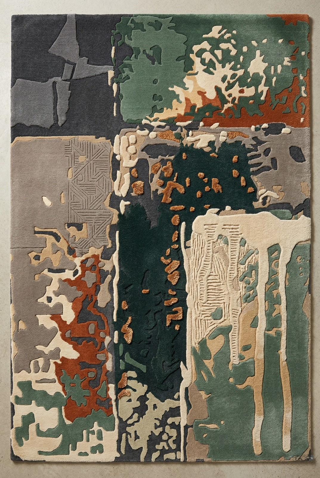 Abstract Contemporary Hand Tufted Wool Rug | Modern Artistic Area Rug — 2x3 ft'