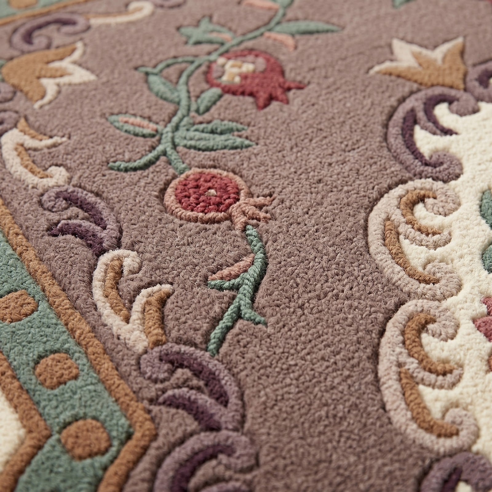 Traditional Floral Medallion Hand Tufted Wool Rug | Vintage Botanical Area Rug — 2x3 ft'