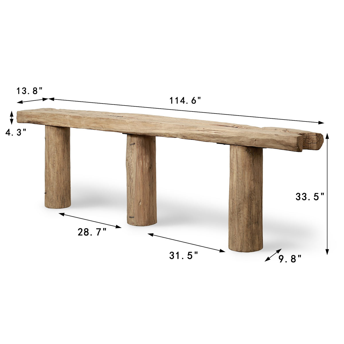 Vintage House Beam Console with Three Legs image