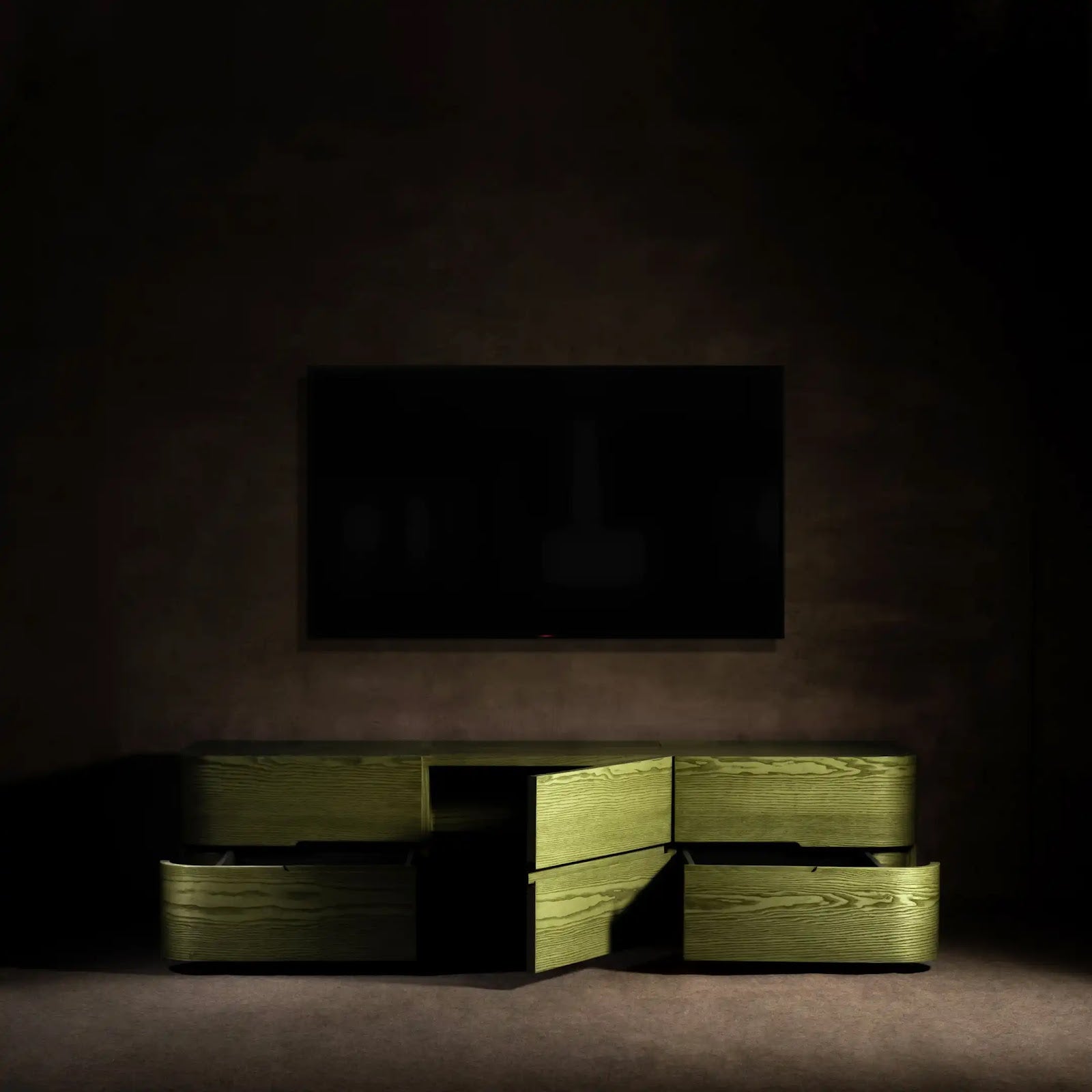 Flow Media Console by BEC Furniture — solid ash, view 2