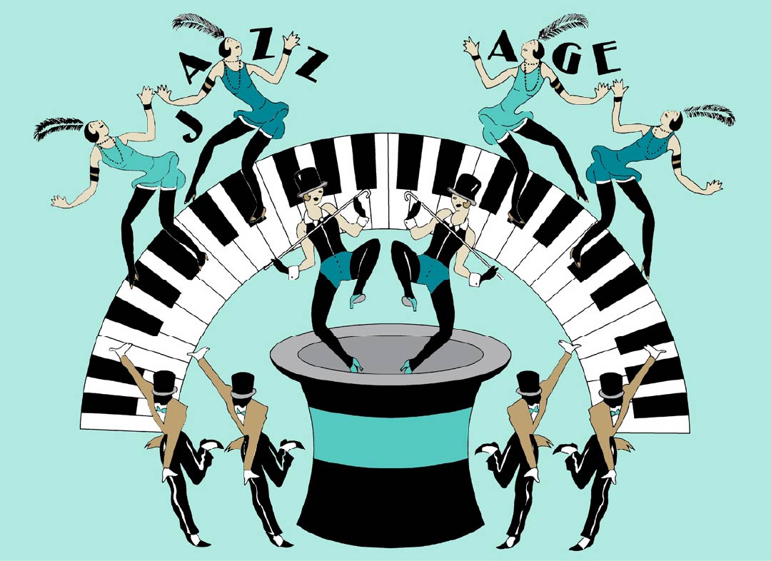 CUSTOM ART DECO JAZZ AGE WALLPAPER Green by Art Decor Designs image 0
