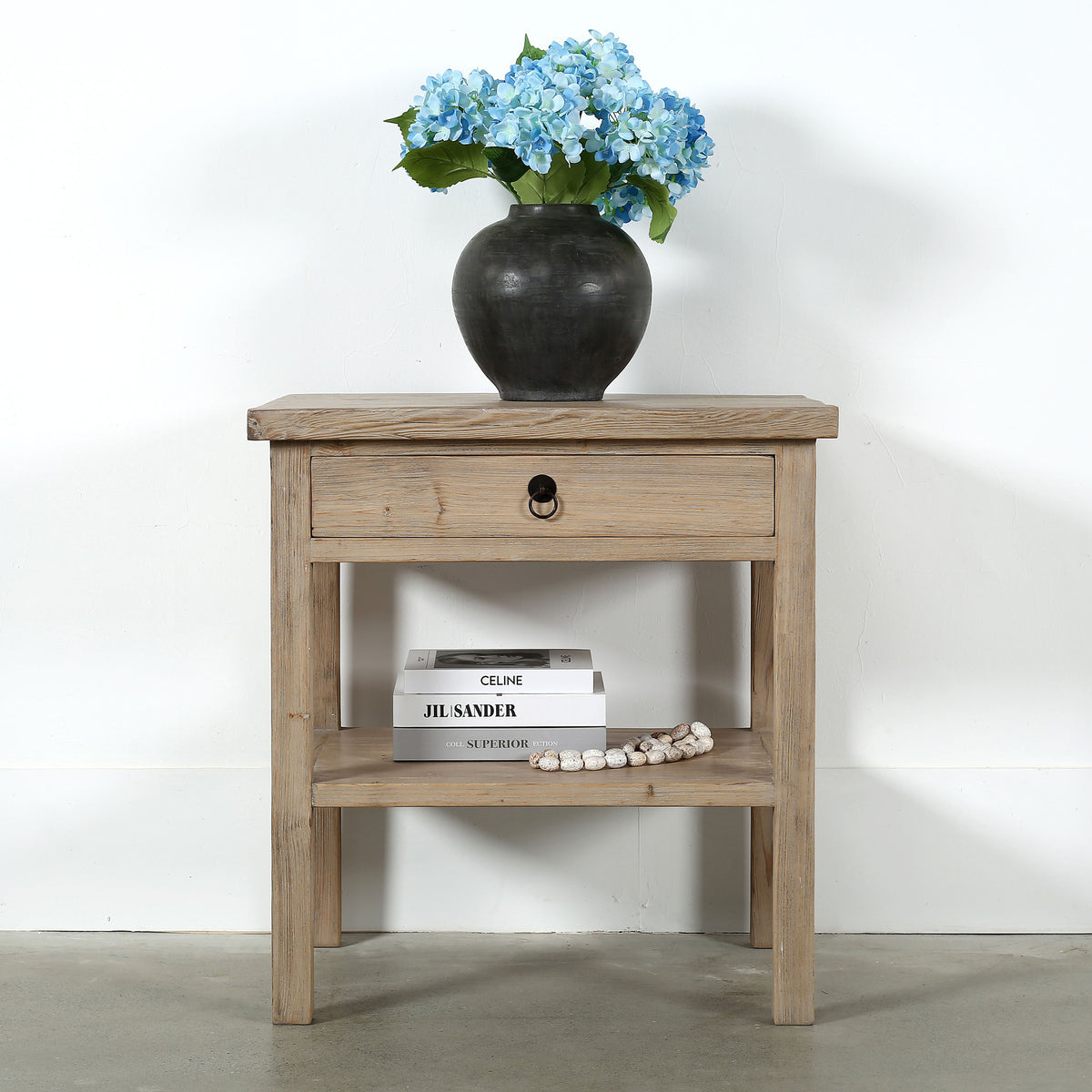 One Drawer Side Table Weathered Natural 28x20x30H