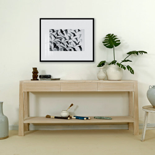 Lily Casa Vein Matched Three Drawers Console Table Whitewash 78x15x34 image 2
