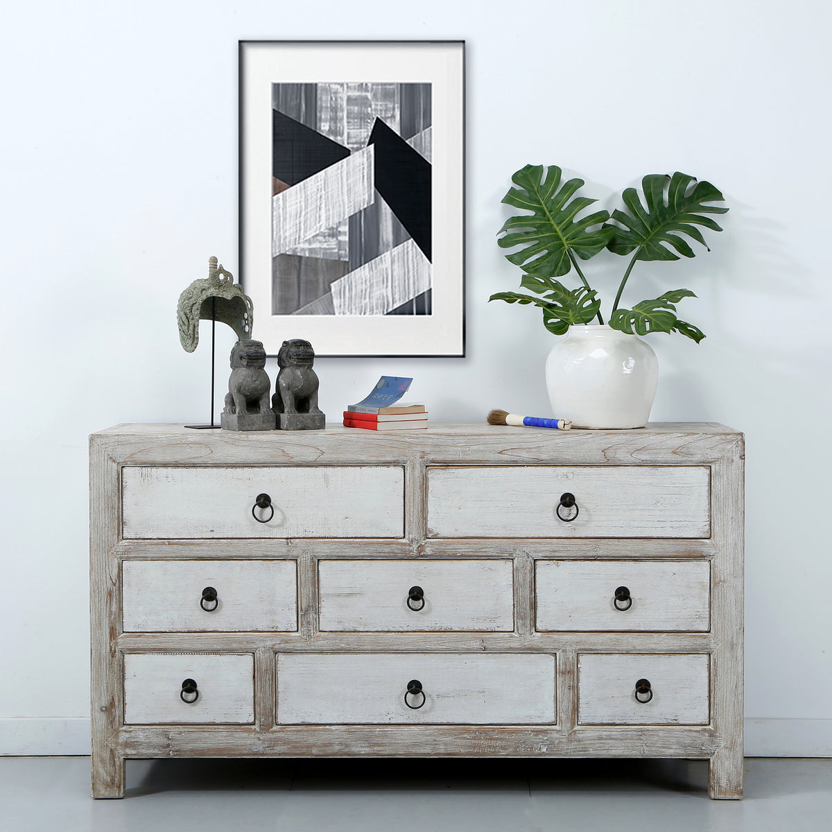 Amalfi Two Tones Chest of Drawers Antique off white 63x18x35