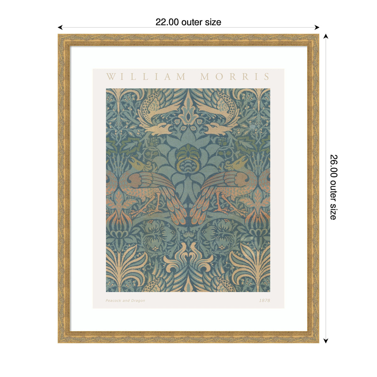 Framed Art Poster William Morris Peacock and Dragon 1878 by The Art Institute of Chicago