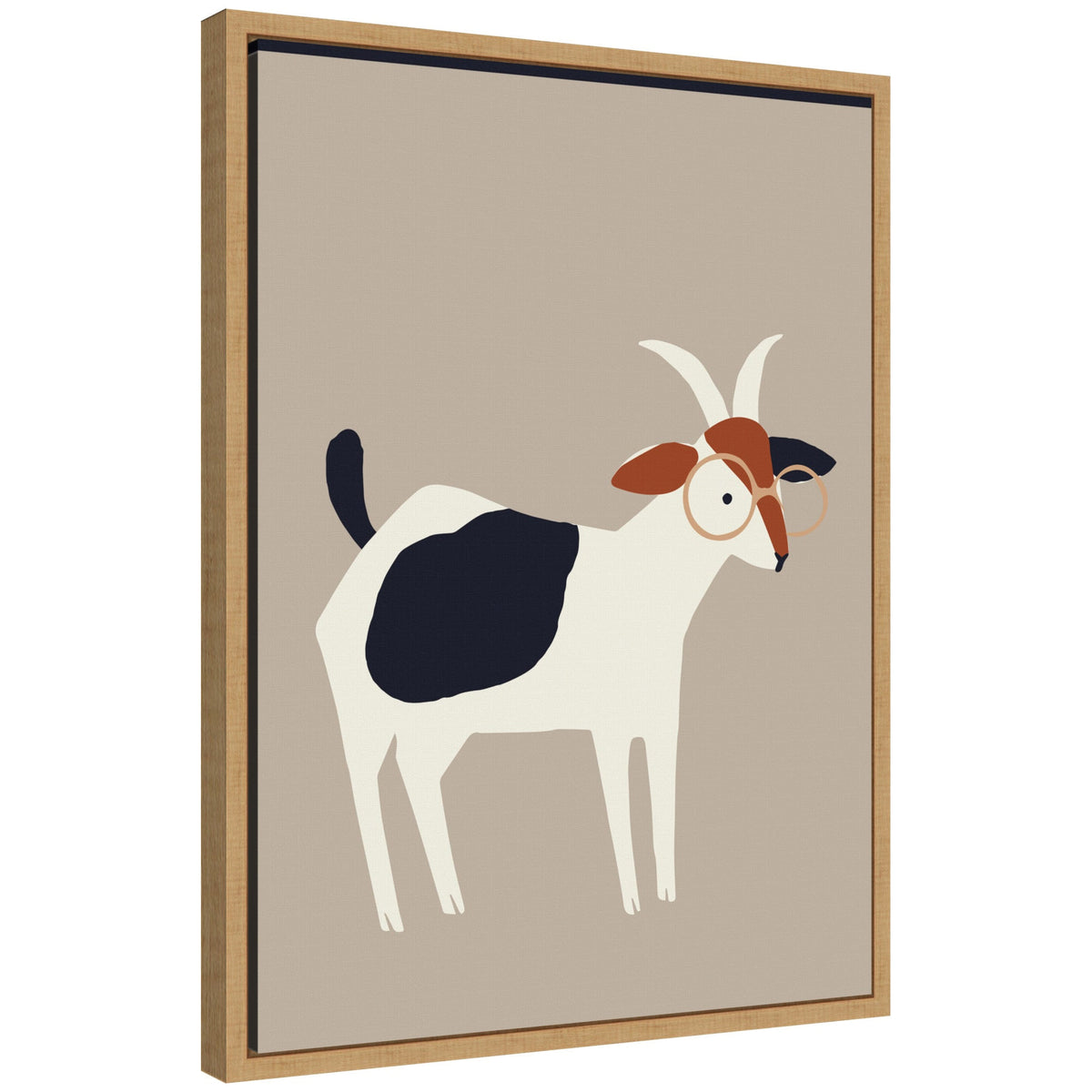Sylvie Farm Goat Framed Canvas by Hannah Beisang