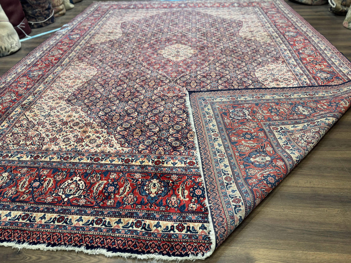 Persian Tabriz Rug 11x14 Navy Blue Herati Wool Carpet - Jewel Rugs, view 12