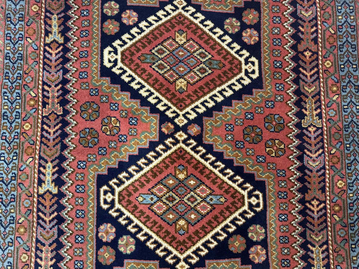 5x7 Persian Tribal Design Rug, Wool, Geometric Medallions, Vintage, Power Loomed - Jewel Rugs, view 5