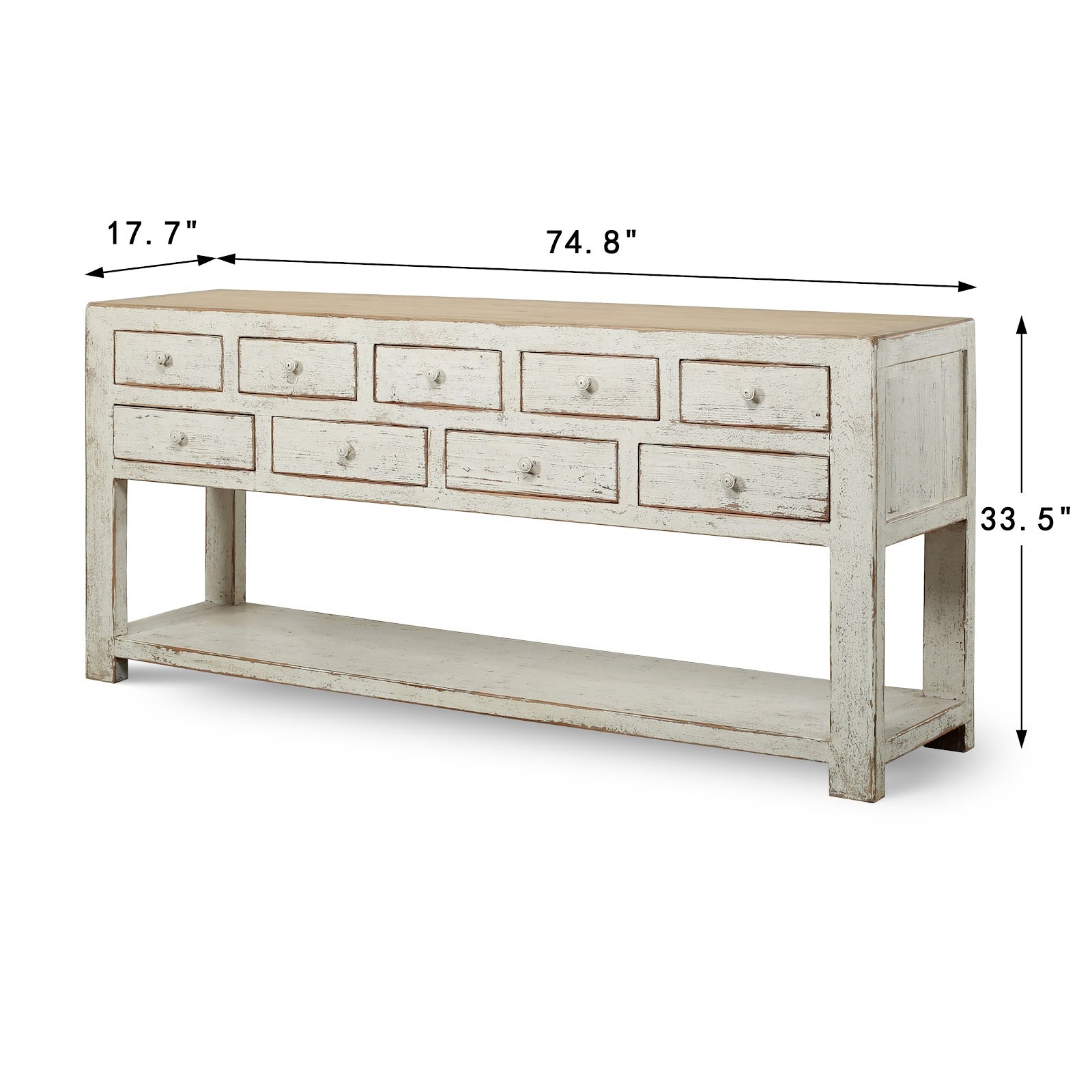 Amalfi Two Tones Sideboard Nine Drawers Antique image