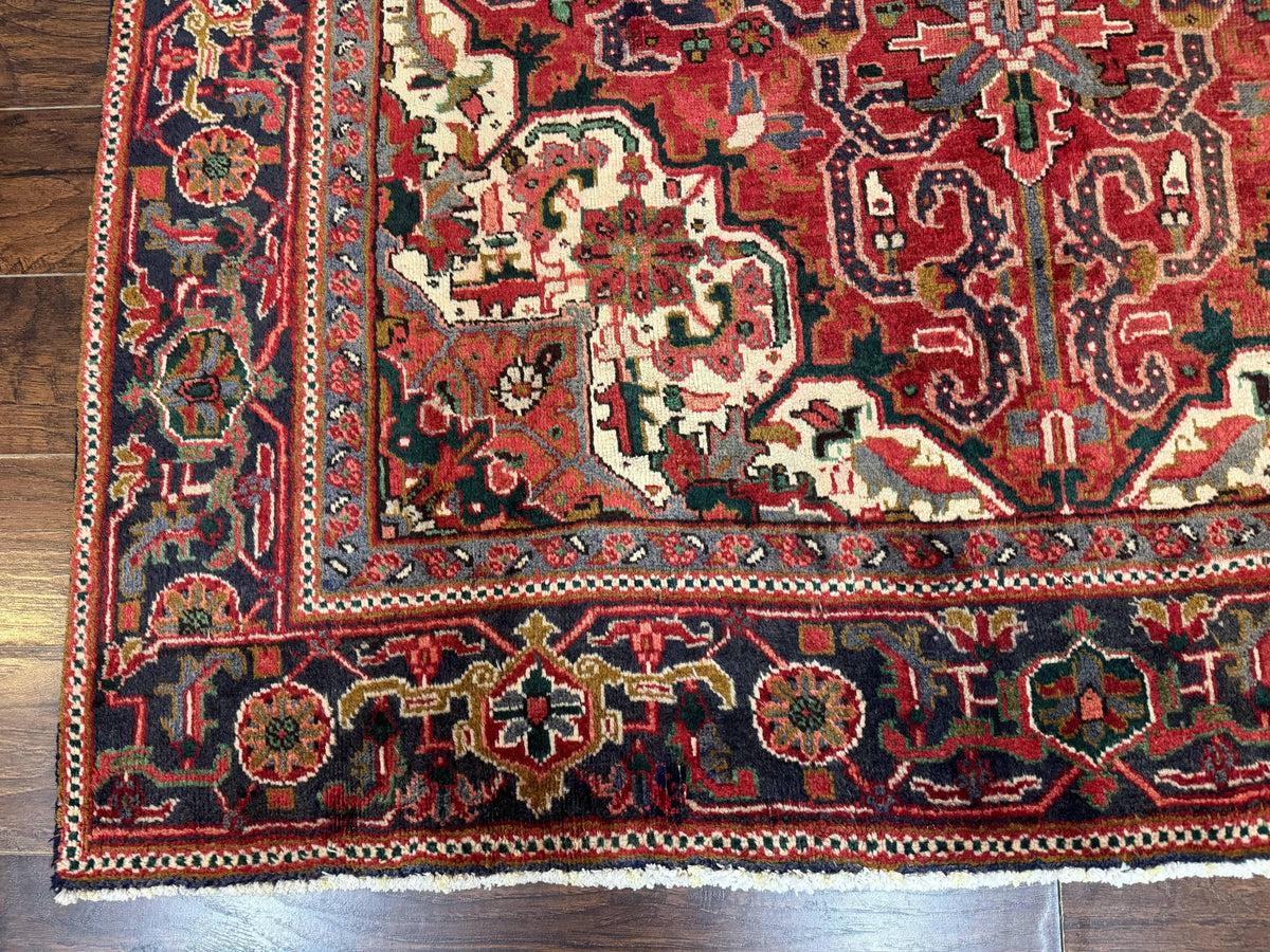 Persian Heriz Rug 6.6 x 9, Geometric Wool Persian Carpet - Jewel Rugs, view 9