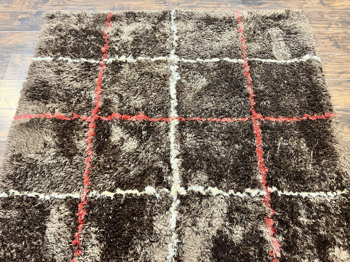 Shag Rug 6x8, Brown, Panel Design - Jewel Rugs, view 11