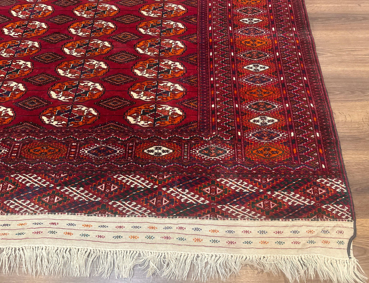 Persian Turkoman Rug 7x9, Red Tribal Carpet - Jewel Rugs, view 9