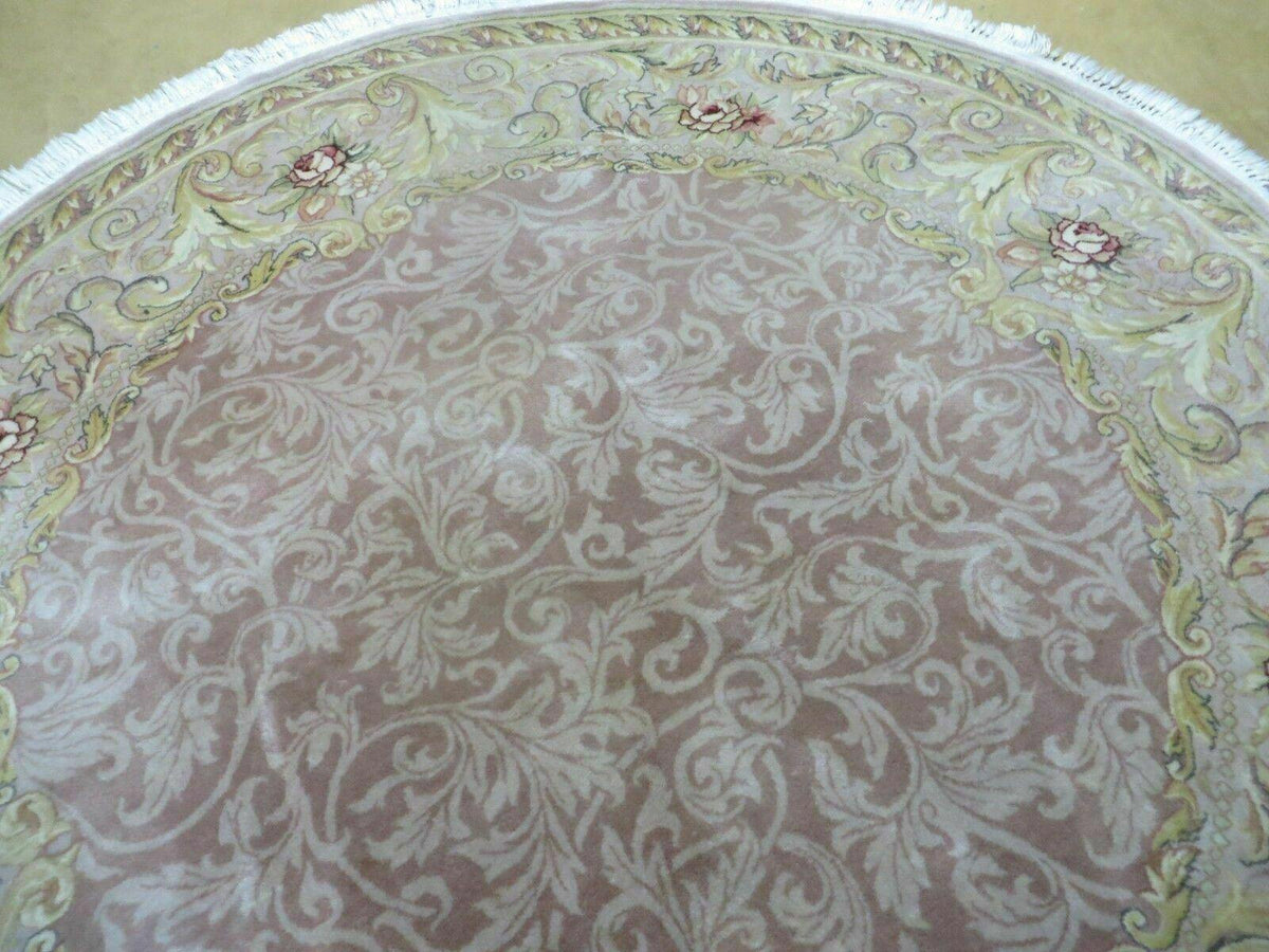 6' X 6' Round Handmade Fine Chinese Floral Oriental Silk Wool Rug Carpet Nice - Jewel Rugs, view 4