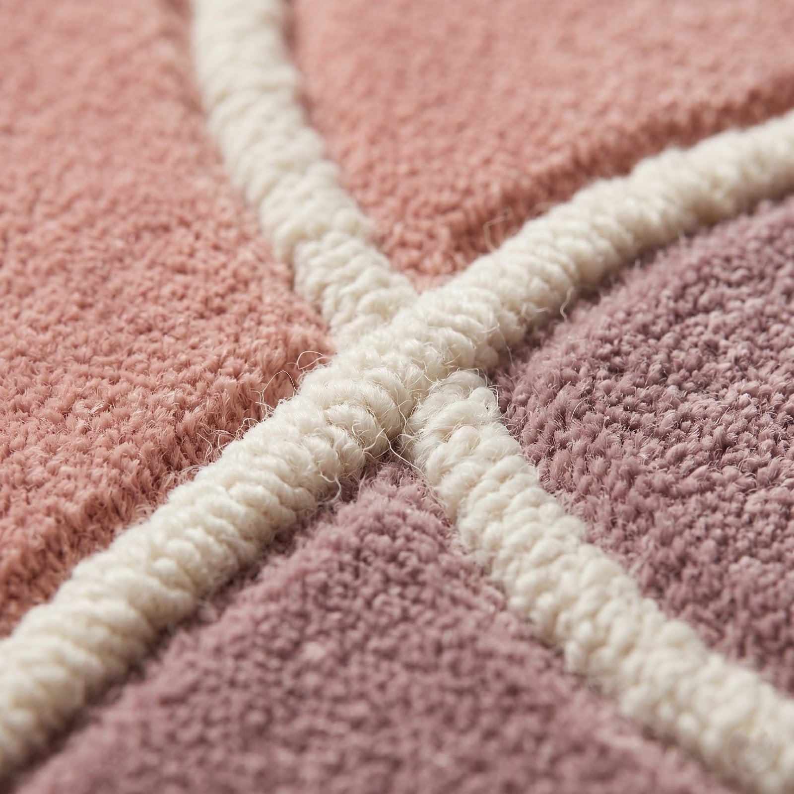 Modern Abstract Hand Tufted Wool Rug | Blush Pink Organic Line Art Area Rug — 2x3 ft'