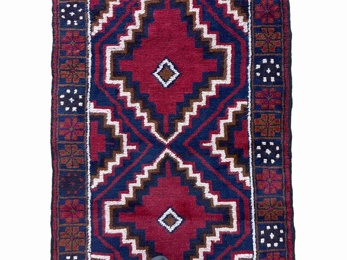 3 X 5 Vintage Handmade Tribal Wool Rug Balouchi Rug Afghan Rug Red Beige Nice - Jewel Rugs, view 5