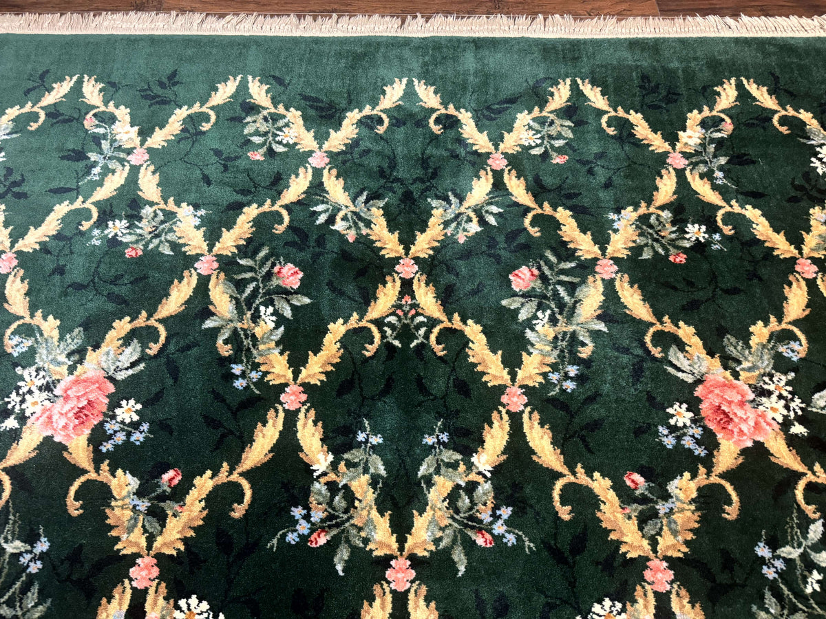 Karastan Garden of Eden Rug 8.8 x 11.8, Green Savonnerie 509/1733, Wool - Jewel Rugs, view 4