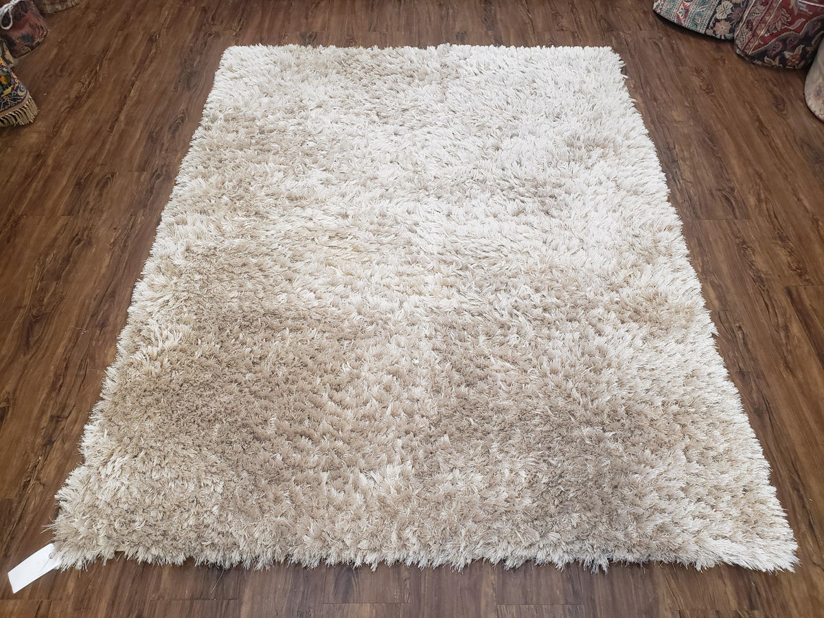 Ivory Shag Rug 6x7, Flokati Carpet, Shaggy Soft Plush Pile Area Rug, Modern Contemporary - Jewel Rugs, view 2