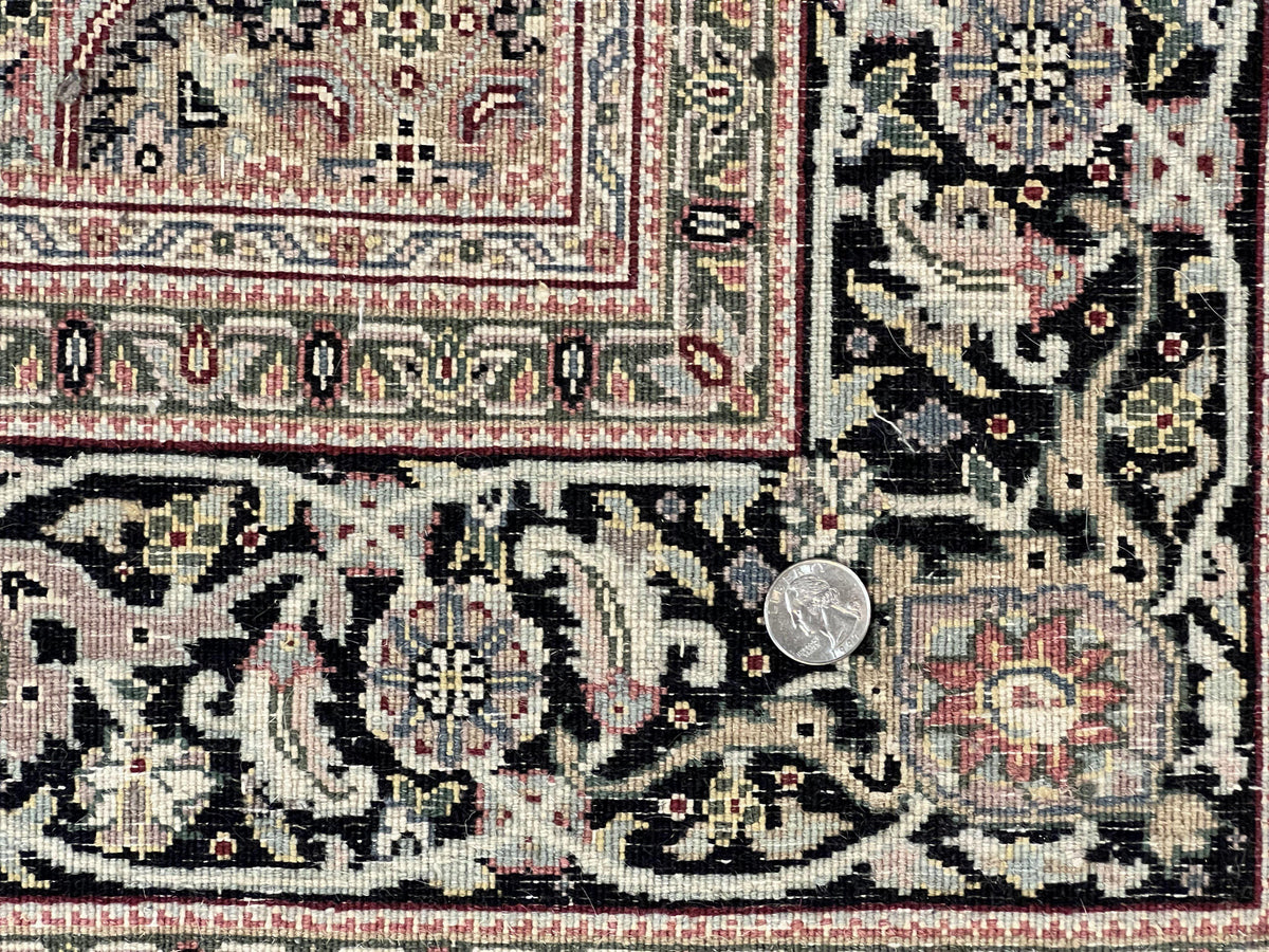 Sino Persian Rug 4x6, Fine Hand Knotted Carpet, Black, Wool, Vintage Rug 4 x 6, Herati Mahi, 300 KPSI - Jewel Rugs, view 11