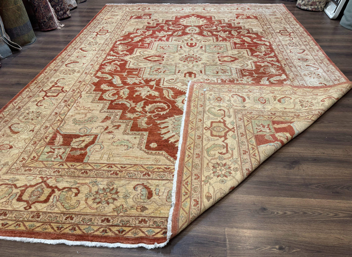 Turkish Heriz Serapi Rug 9x13, Geometric Medallion - Jewel Rugs, view 12