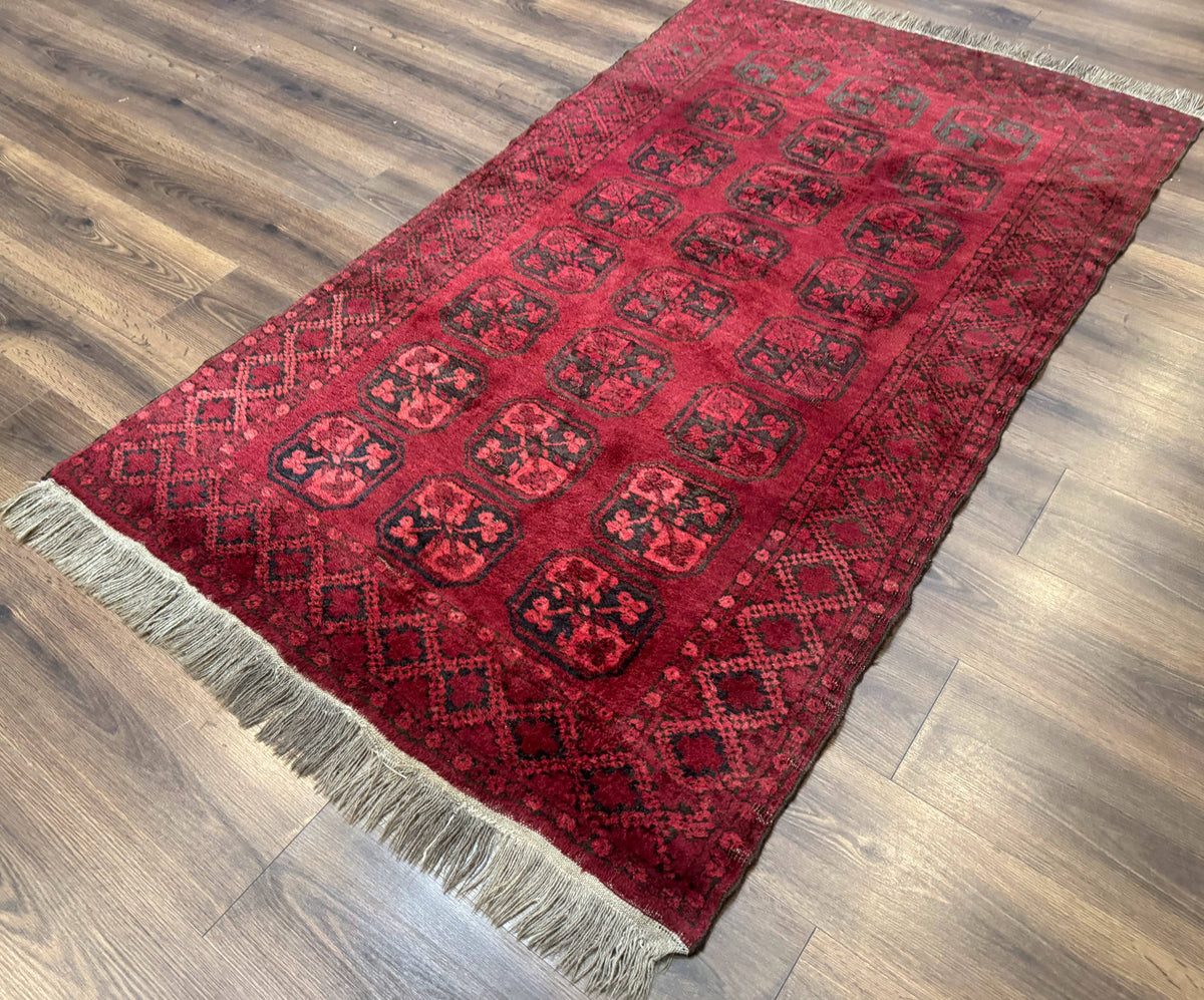 Afghan Turkoman Bokhara Bashir Rug 3x6, Red - Jewel Rugs, view 3
