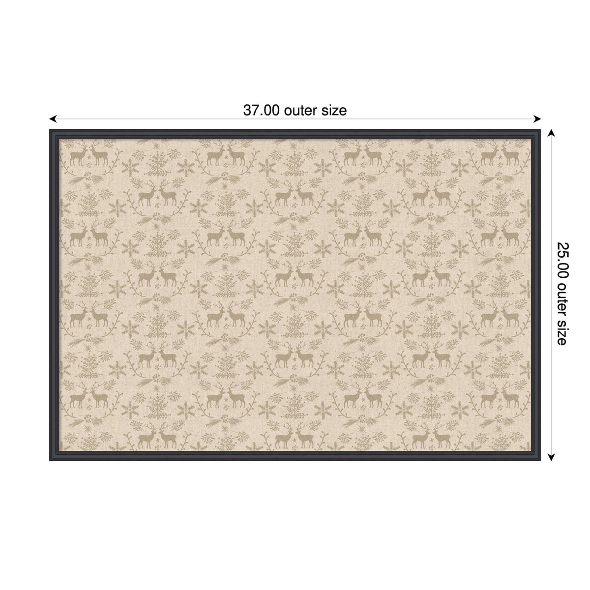 Framed Fabric Pinboard Reindeer Linen Printed Bulletin Board