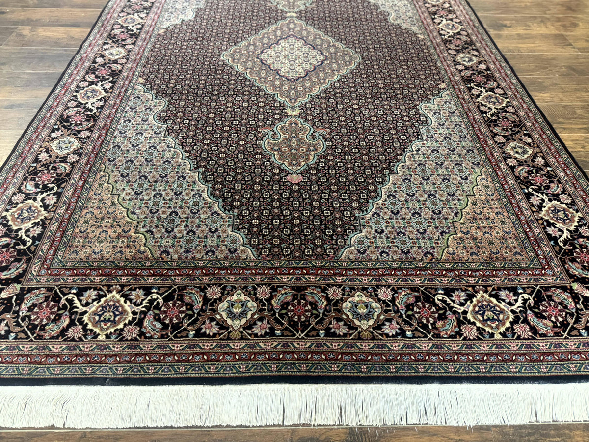 Sino Persian Rug 6x9, Herati Very Fine 400 KPSI, Black - Jewel Rugs, view 6