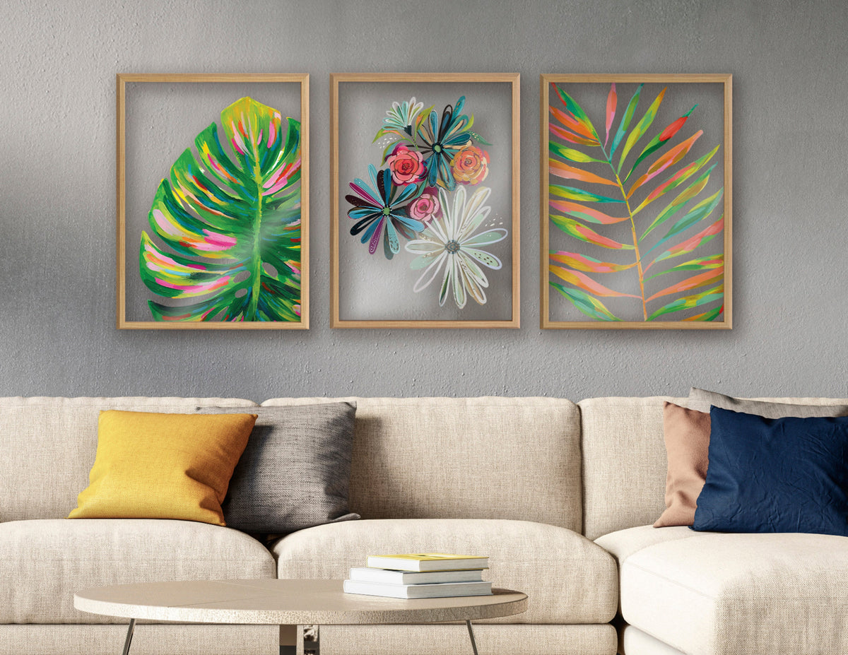 Blake Flowers on Glass 2 Whole Flowers Framed Printed Art by Jessi Raulet of Ettavee