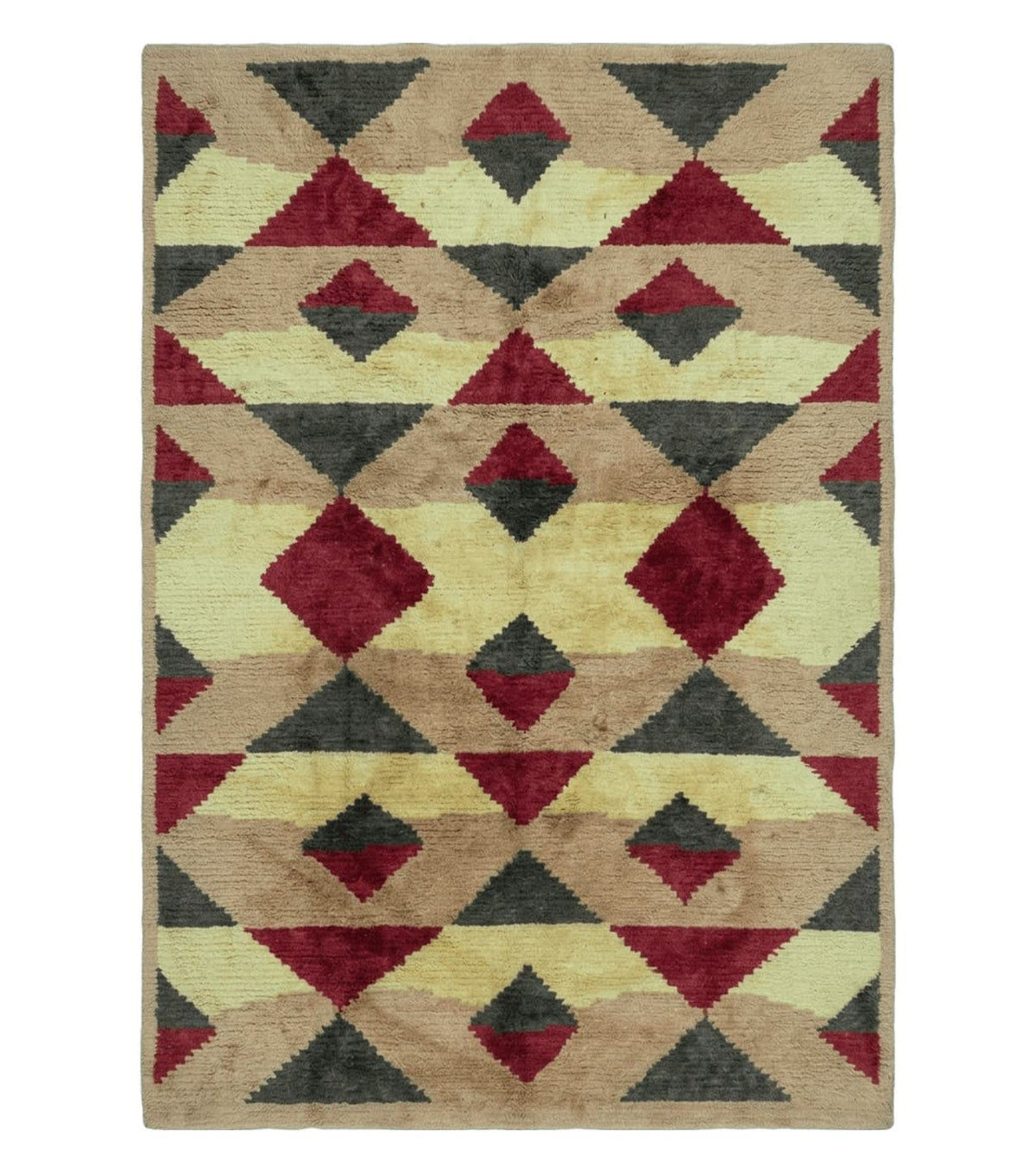 6' X 8' Handmade Tibetan Nepal Chinese Wool Rug Art Deco Contemporary Modern - Jewel Rugs