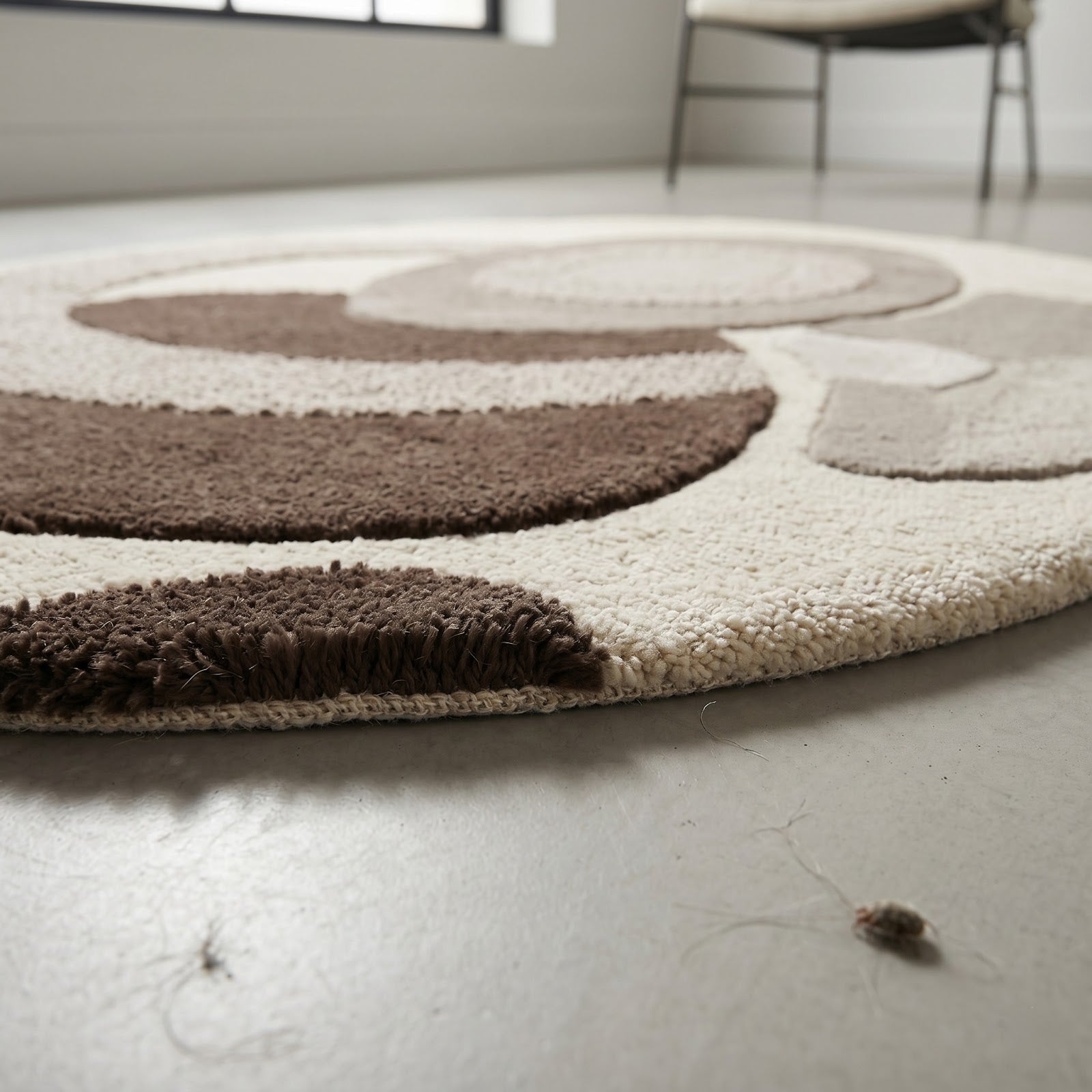Sculptural Abstract Hand Tufted Wool Rug | Ivory, Taupe & Espresso Brown Organic Modern Area Rug — 2x3 ft'