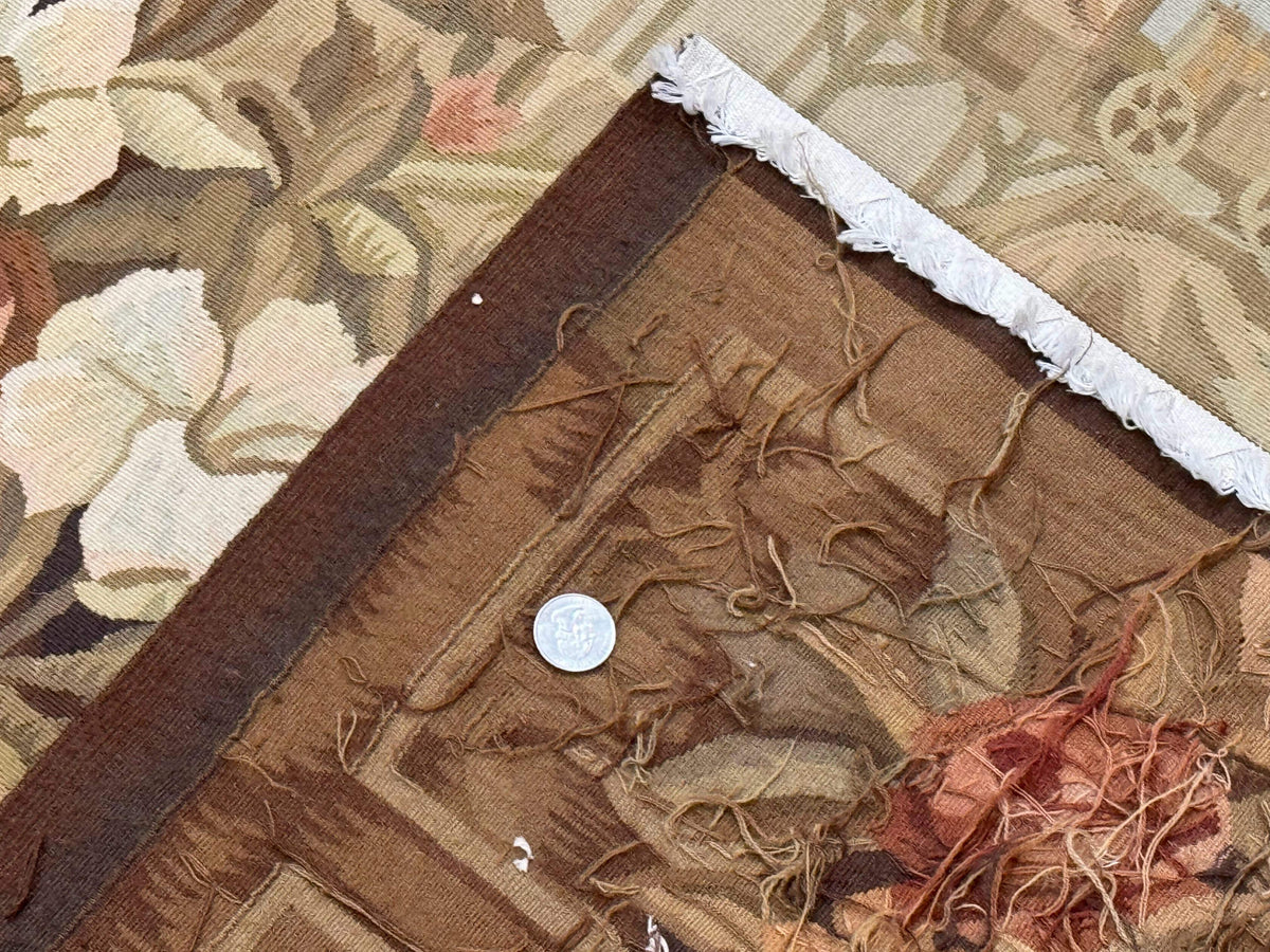 Vintage French Tapestry 5x7, Handmade, Wool, Aubusson Weave - Jewel Rugs, view 11