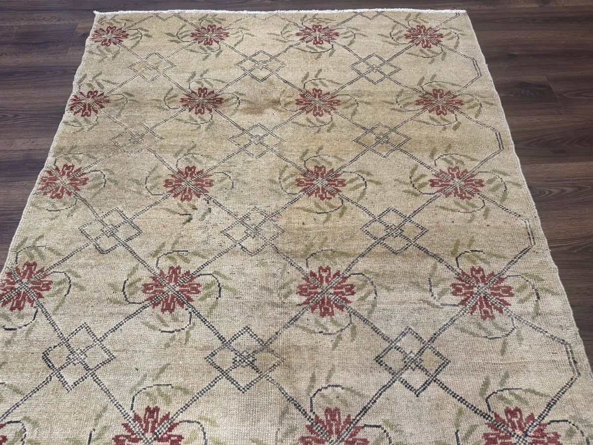 Turkish Rug 5x6, Oushak Carpet, Beige - Jewel Rugs, view 5