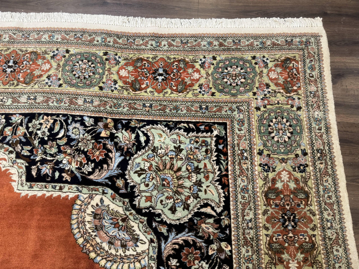 Persian Rug 11x13, Semi Open Field, Soft Wool Pile, Vintage Persian Carpet, Persian Tabriz Tabatabai - Jewel Rugs, view 7