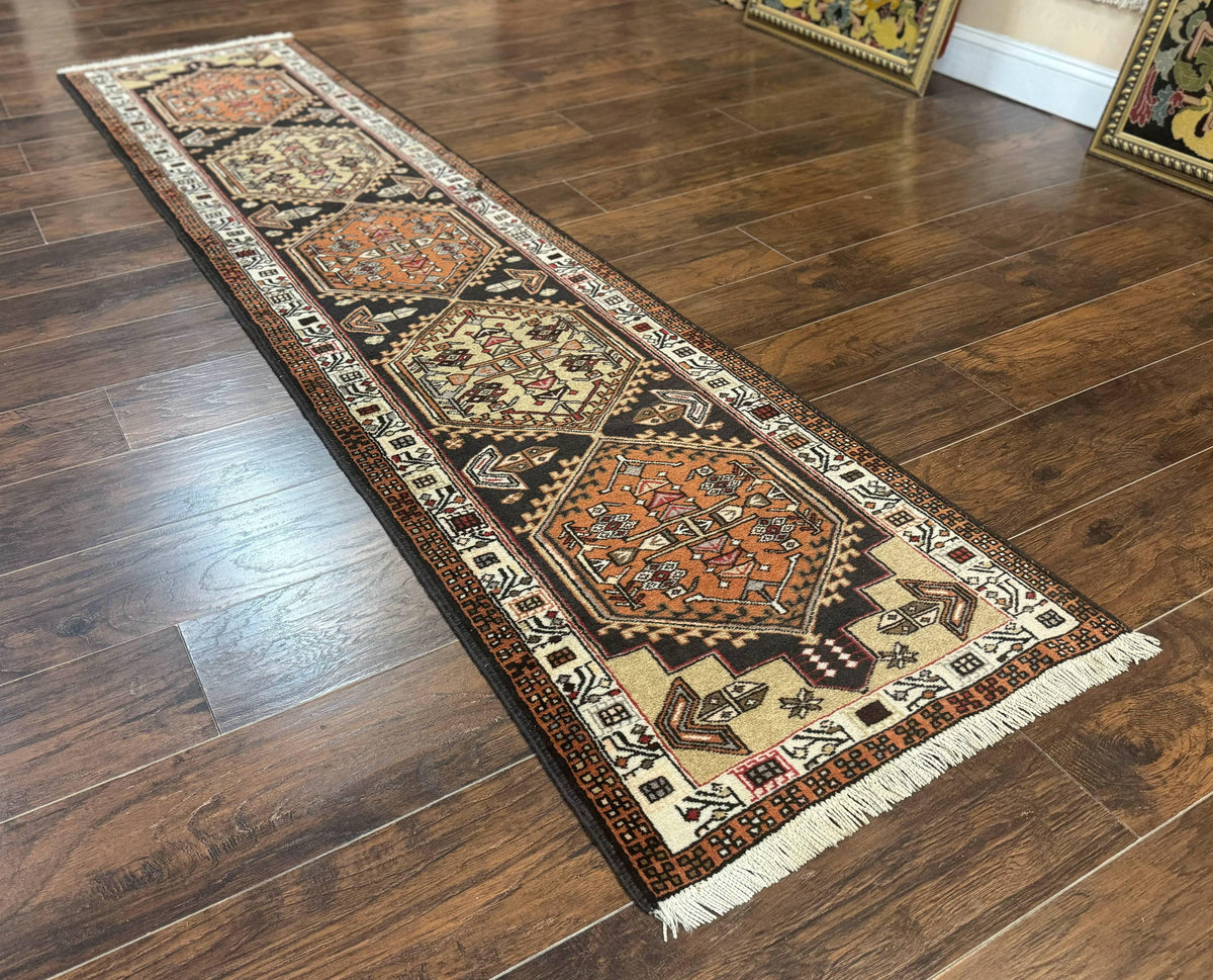 Persian Tribal Runner Rug 2.4 x 9.4, Geometric Medallions, Sarab Runner - Jewel Rugs, view 3