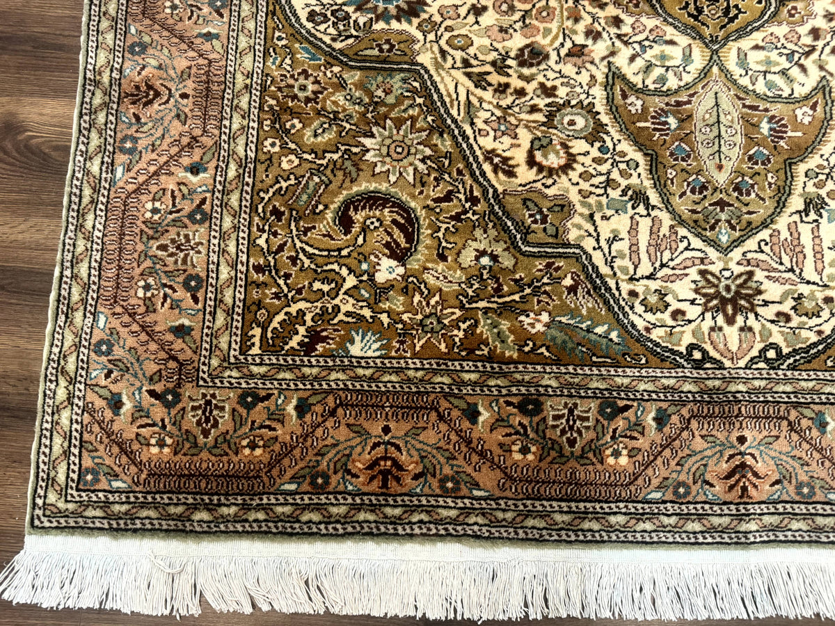 Turkish Sivas Rug 6x9, Floral Medallion, Vintage Handmade Wool Carpet - Jewel Rugs, view 8