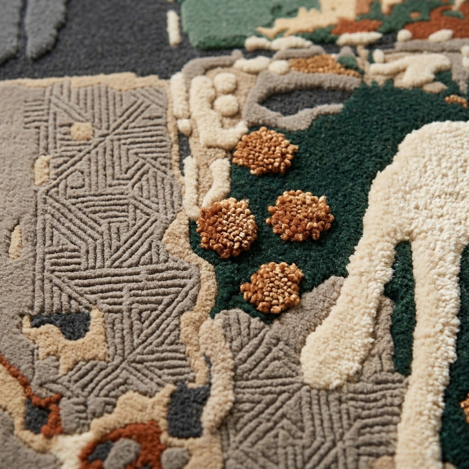 Abstract Contemporary Hand Tufted Wool Rug | Modern Artistic Area Rug — 2x3 ft'