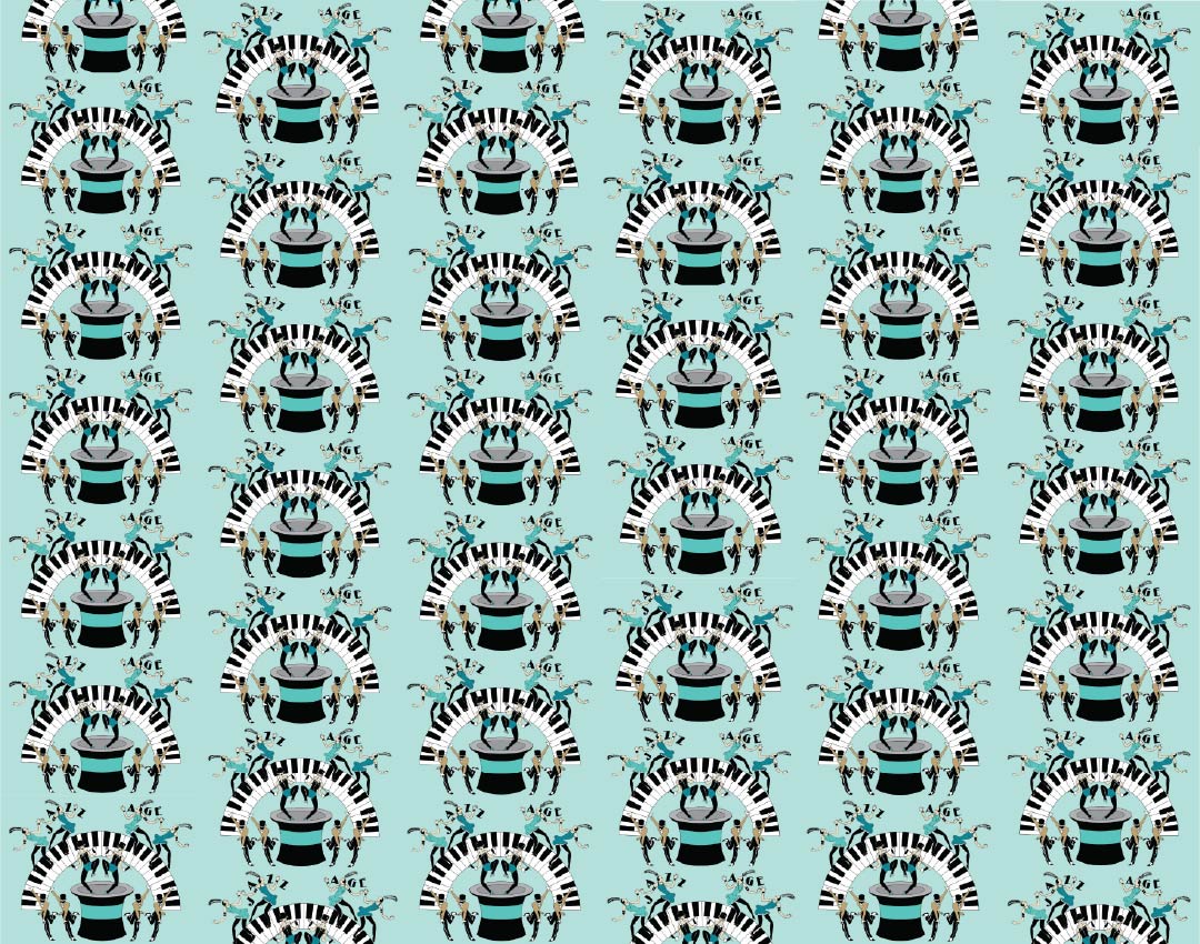 CUSTOM ART DECO JAZZ AGE WALLPAPER Green by Art Decor Designs image 1